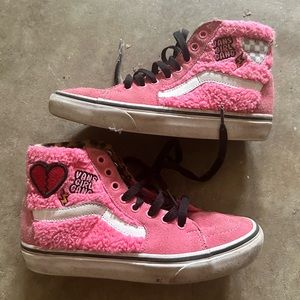 Vans Pink Fleece Sherpa High Tops Limited Edition